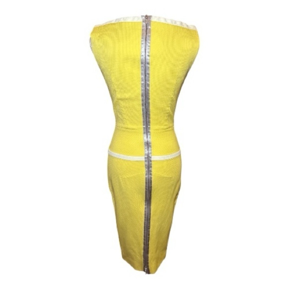 Victoria Beckham Yellow Sleeveless Sheath Dress US 6 UK 10 Summer Cocktail Party - Picture 4 of 16